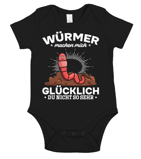 Worms Make Me Happy You Not So Much Funny Worm Short Sleeve Baby One-Piece