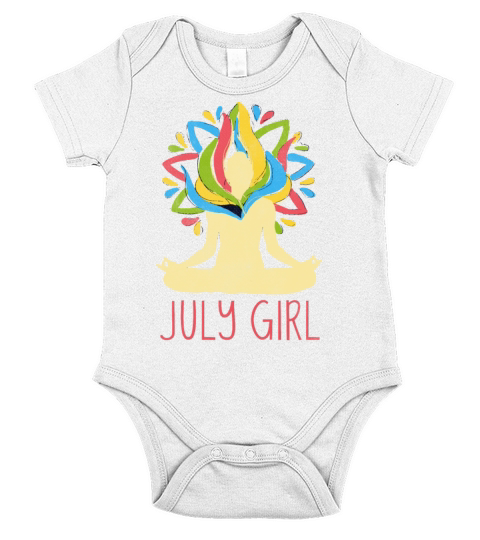 Yoga Mandala Meditation Birth Born Month July Short Sleeve Baby One-Piece