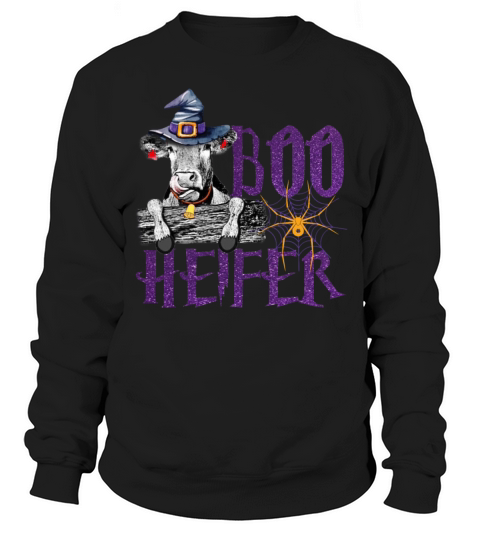 Boo Heifer Funny Halloween Cow Farm Girls Women Sweatshirt Unisex