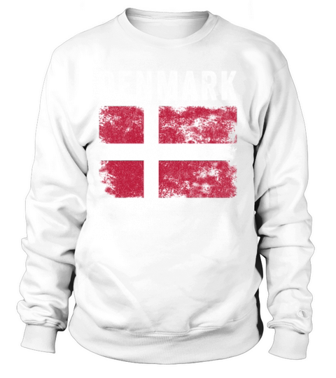 Denmark Flag Distressed - Danish Flag Sweatshirt Unisex
