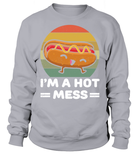 Retro Vintage Hot Dog Sandwich Mess Cute Sweatshirt Unisex