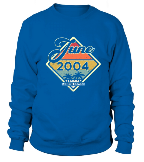 Vintage 18th Birthday June 2004 Sports Gift Sweatshirt Unisex