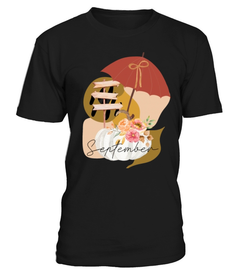 Fall September white pumpkin abstract T-Shirt Unisex