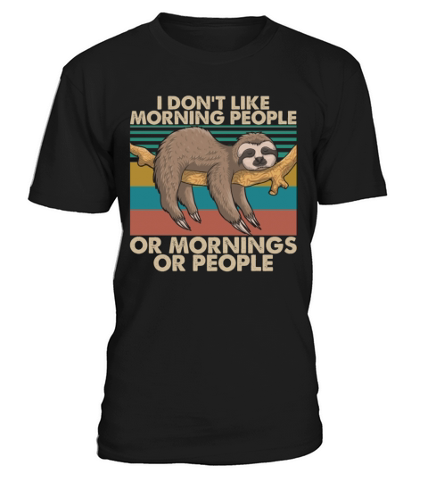 I Dont Like Morning People Vintage Funny Sleeping T-Shirt Unisex