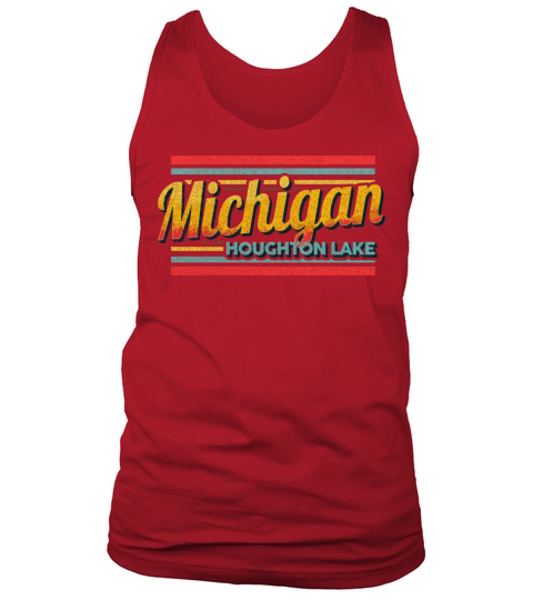 Houghton Lake Michigan Vintage Souvenir 70S 80S St Tank Top Unisex