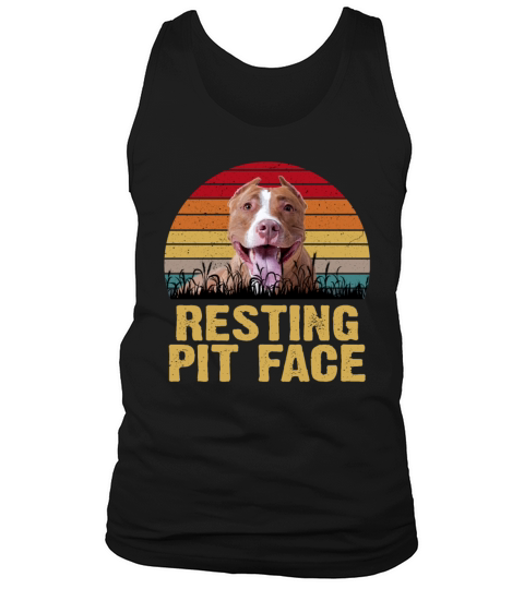 Resting Pit Face Vintage Pitbull Dog Lovers Funny Tank Top Unisex