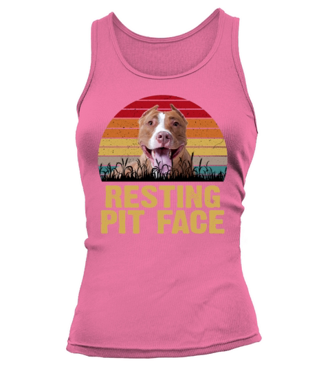 Resting Pit Face Vintage Pitbull Dog Lovers Funny Tank top Woman