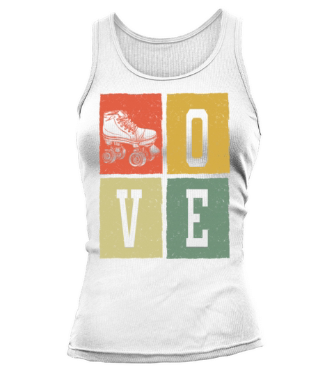 Retro Love Skating Board Skate Skater Skateboard Tank top Woman