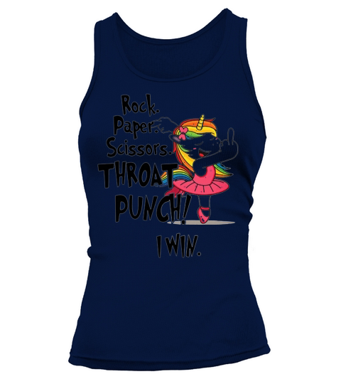 Unicorn Ballet Rock Paper Scissors Throat Punch I Win Tank top Woman
