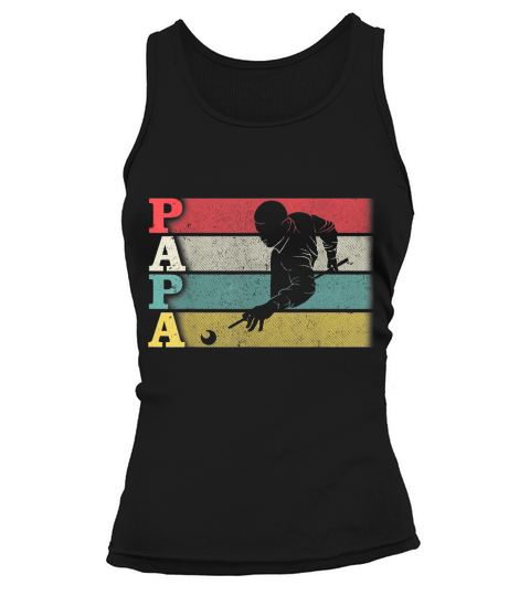 Vintage Retro Billiard Papa Shirt Funny DadFathers Day T-Shirt Tank top Woman