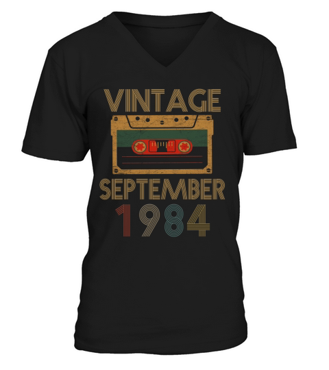 35 Years Vintage September 1984 V-Neck T-shirt