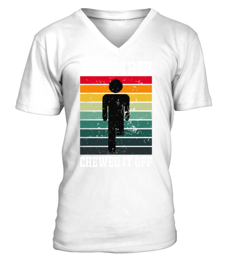 A Zombie Chewed It Off V-Neck T-shirt
