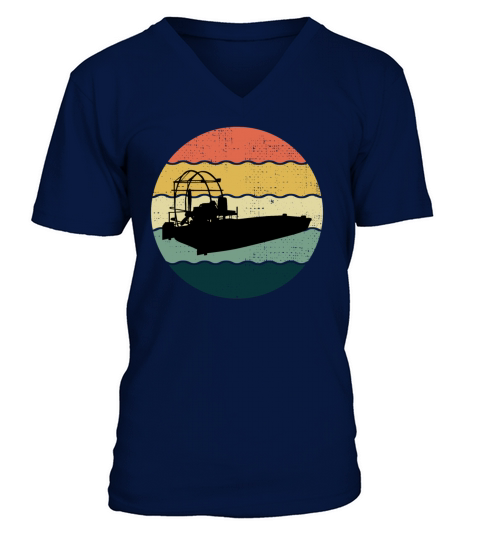 Airboat Fanboat Airboating Planeboat Swamp boat V-Neck T-shirt