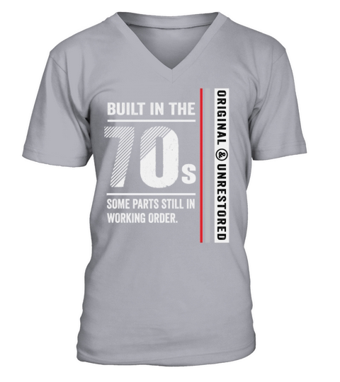 Built In The 70s Funny Vintage Classic Birthday V-Neck T-shirt
