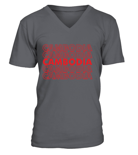 Cambodia Retro Vintage Angkor Wat Temple V-Neck T-shirt