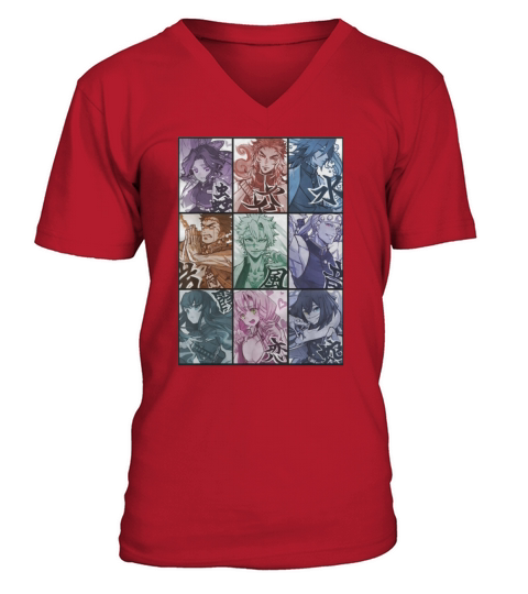 Demon Slayer Anime Kimetsu No Yaiba shirt V-Neck T-shirt