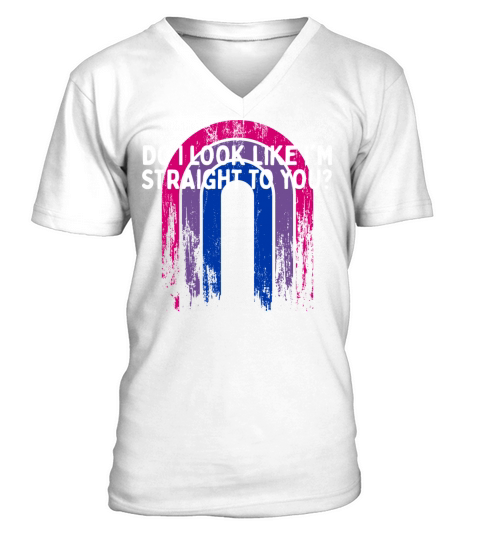 Do I Look Straight To You Bisexual LGBTQ Bi Pride V-Neck T-shirt