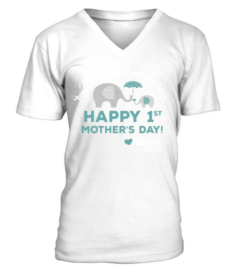 Elephant You’re doing a great job mommy happy 1st mother’s day Olivia 2019 shirt - Baby Onesie V-Neck T-shirt