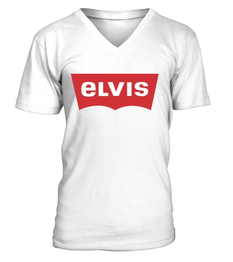 Elvis   Levis Style Logo V-Neck T-shirt