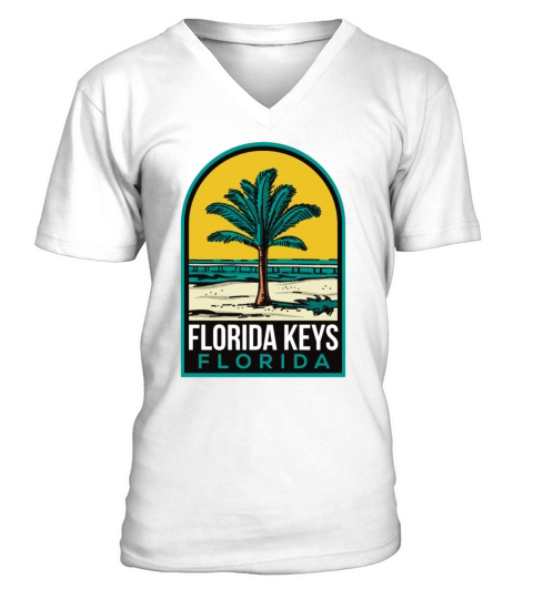 Florida Keys Vintage Beach V-Neck T-shirt