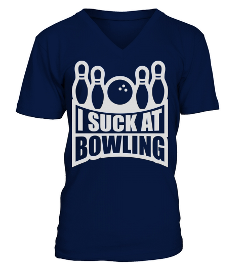 I suck at bowling V-Neck T-shirt