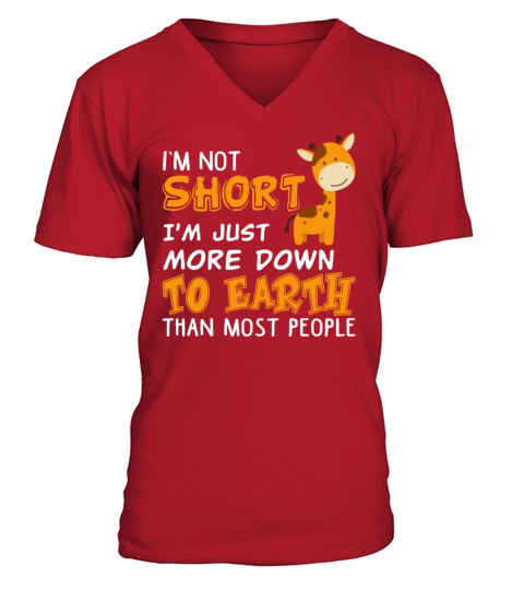 Im Not Short Just More Down To Earth Funny V-Neck T-shirt