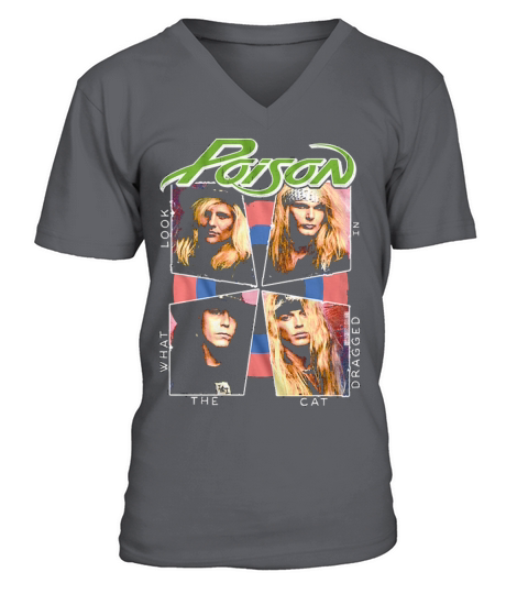 Look What The Cat Dragged In Poison Band V-Neck T-shirt