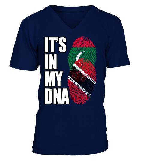 Maldivian And Trinidad Tobago Mix Heritage DNA Fla V-Neck T-shirt