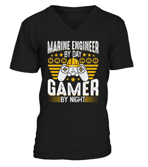 Marine Engineer Funny Marine Engineering Gamer V-Neck T-shirt