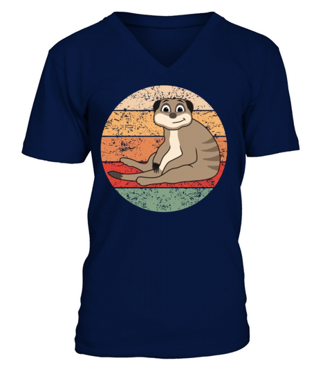 Meerkat Lovers Retro Gift Funny Animals V-Neck T-shirt