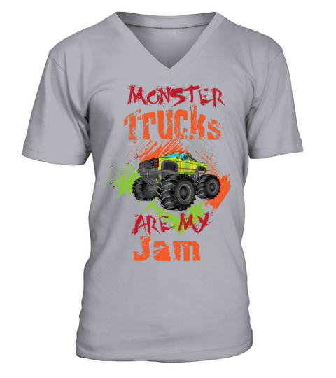 Monster Trucks For Boys Birthday Gift V-Neck T-shirt