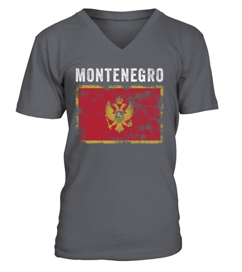 Montenegro Flag Vintage Montenegrin Flag V-Neck T-shirt