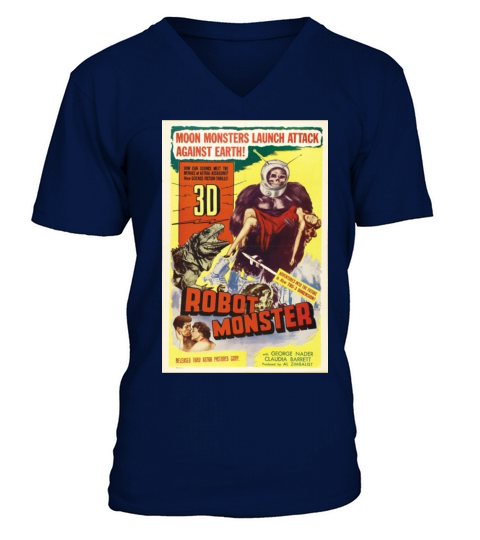 Robot Monster Vintage movie Poster V-Neck T-shirt