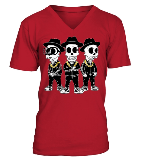 Run DMC skeleton V-Neck T-shirt