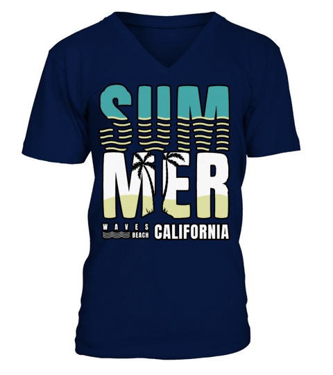 Summer California State Souvenir The Golden State V-Neck T-shirt