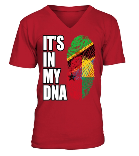 Tanzanian And Bissau Guinean Vintage Heritage DNA V-Neck T-shirt