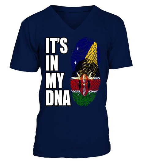 Tokelauan And Kenyan Mix Heritage DNA Flag V-Neck T-shirt