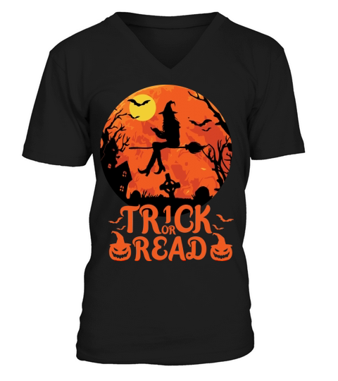Trick Or Read Halloween Reading Lover V-Neck T-shirt