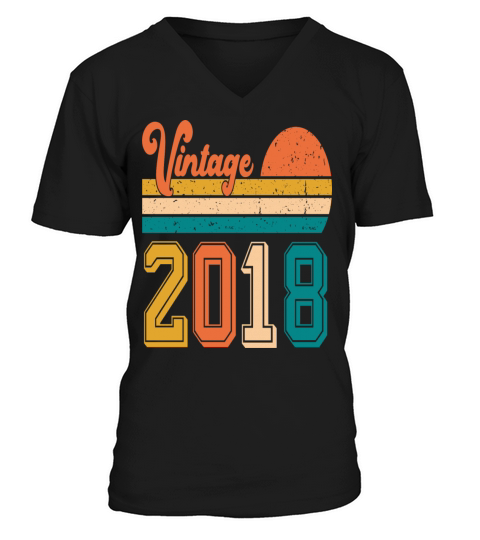 Vintage 2018 birthday gift V-Neck T-shirt