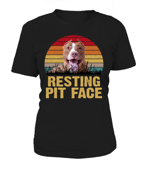 Resting Pit Face Vintage Pitbull Dog Lovers Funny Women's T-Shirt