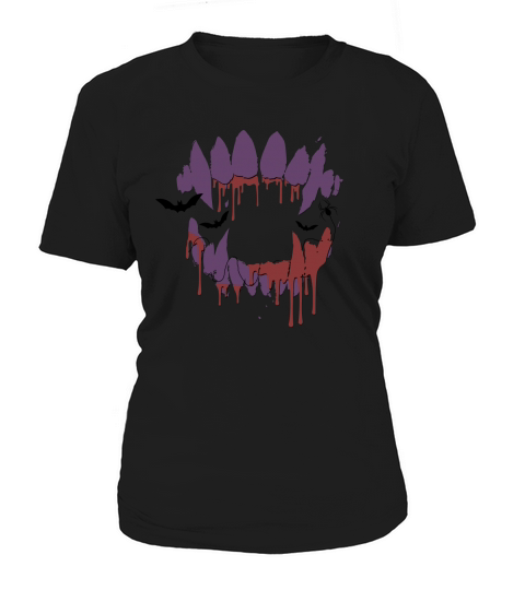 Wolf Vampire Monster Teeth Halloween Women's T-Shirt