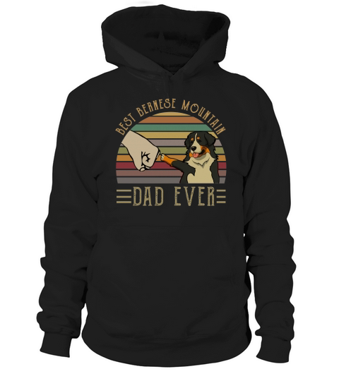 Best Bernese Mountain Dad Ever Retro Vintage Sunset Hoodie Unisex