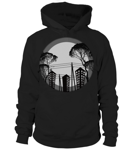 Black Tree Building Hoodie Unisex