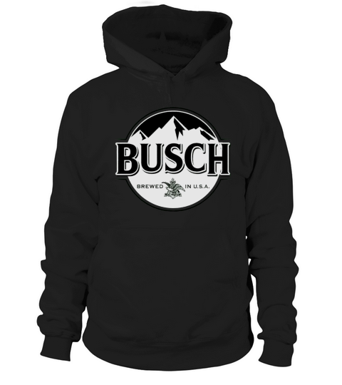 Busch Beer Black &amp;amp; White Logo T-Shirt Hoodie Unisex