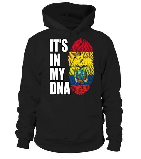 Ghanaian And Ecuadorian Mix Heritage DNA Flag Hoodie Unisex