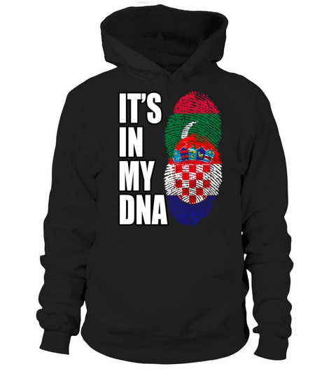 Maldivian And Croatian Mix Heritage DNA Flag Hoodie Unisex
