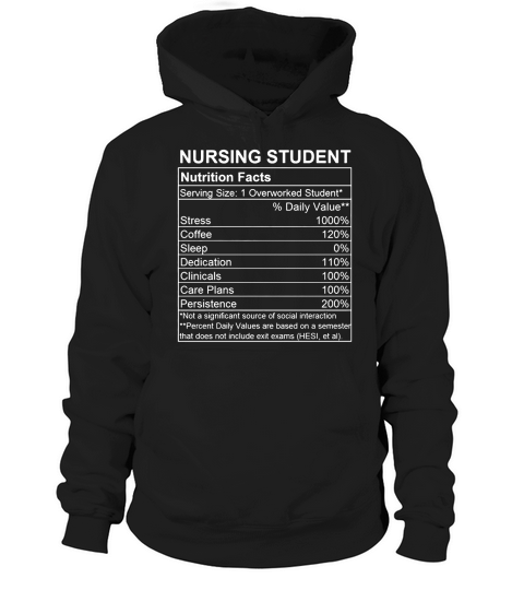 Nursing student nutrition facts Hoodie Unisex