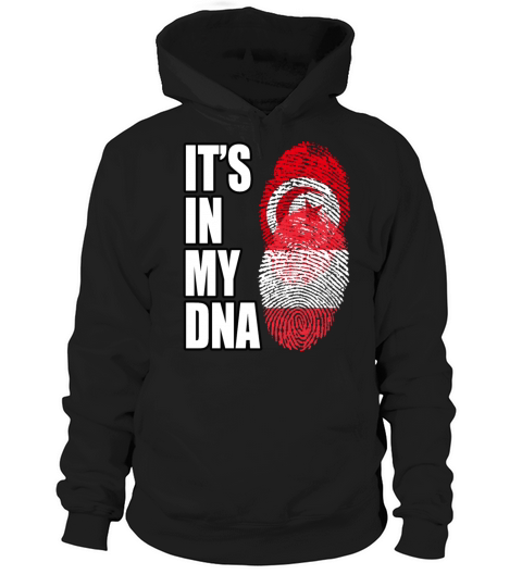 Tunisian And Austrian Mix Heritage DNA Flag Hoodie Unisex