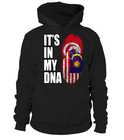 Tunisian And Malaysian Mix Heritage DNA Flag Hoodie Unisex