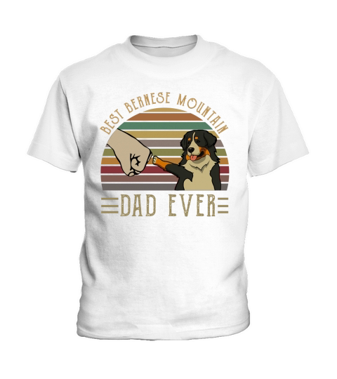 Best Bernese Mountain Dad Ever Retro Vintage Sunset Kids T-Shirt